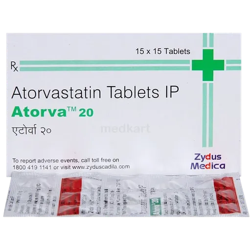 atorva 20mg tablet 15's
